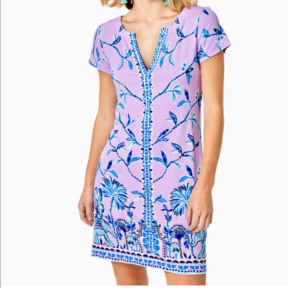 Lilly Pulitzer UPF 50+ Sophiletta Dress Purple Iris Slathouse Jungle Engineered